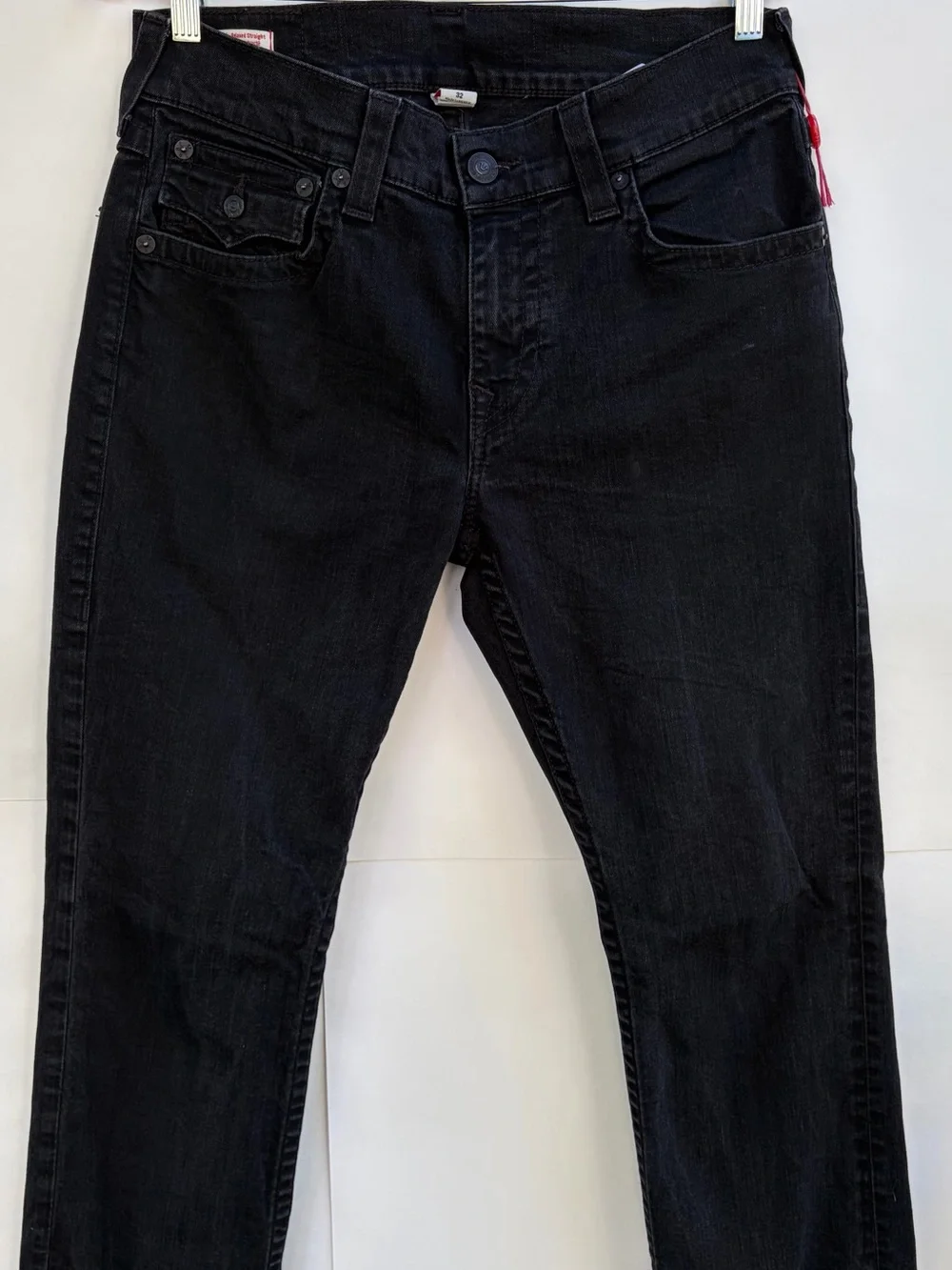 True Religion Section Black Jeans Flap Pocket Skinny Charcoal